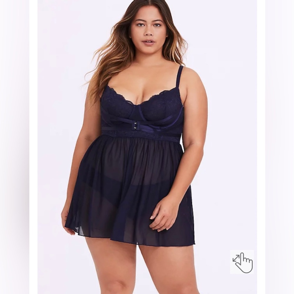 Navy Blue Babydoll Chemise